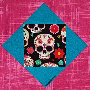 The economy quilt block (aka square in a square in a square) is easy to make. See how to fussy cut an economy block center and get a cutting chart.