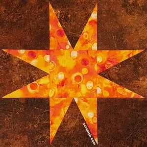 This easy eight pointed star quilt block pattern uses triangle in a square units as star points. It's easy to make using Tri Recs rulers!