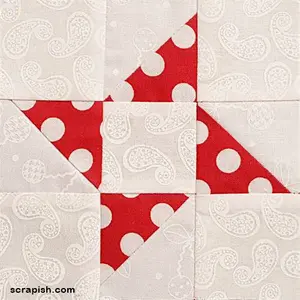 The friendship star quilt block is a beginner friendly easy block to make. Get 12 inch, 9 inch or 6 inch block measurements!