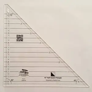 See how to use a half square triangle ruler to make half square triangles (or HSTs). Two types of rulers are shown..