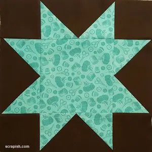 This easy star quilt block pattern (aka sawtooth star) makes an 8 point star using flying geese units and a square. Very beginner friendly!