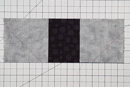 Cat Quilt Block II: For both squares draw the line at different points on the squares. Cat Quilt Block II: For both squares draw the line at different points on the squares.