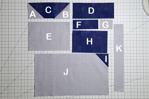 Cat Quilt Block Pattern layout after Step 5 completed. Cat Quilt Block Pattern layout after Step 5 completed.