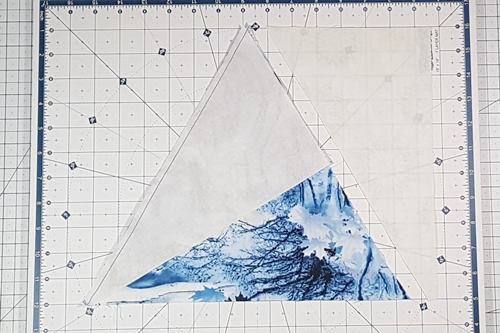 Step 5 Christmas Tree Quilt Block: stitch left side triangle. Step 5 Christmas Tree Quilt Block: stitch left side triangle.