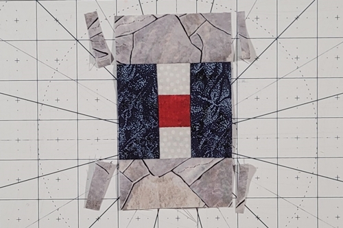 Log Cabin Quilt Block Step 4a Log Cabin Quilt Block Step 4a