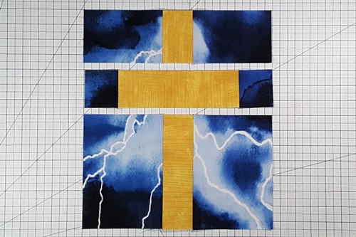 Step 2 Cross Quilt Block Pattern: stitch the units of each row to one another. Step 2 Cross Quilt Block Pattern: stitch the units of each row to one another.