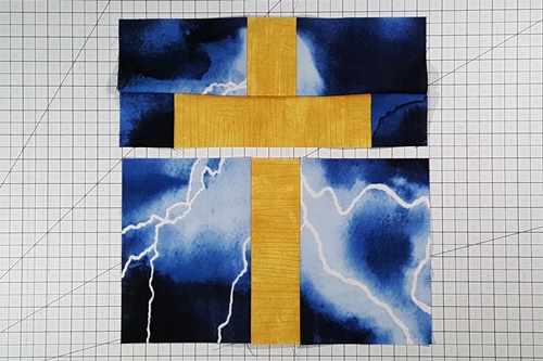 Step 3b Cross Quilt Block Pattern: flip Row 2 right side up. Step 3b Cross Quilt Block Pattern: flip Row 2 right side up.