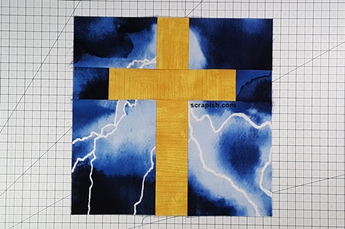 Step 3d Cross Quilt Block Pattern:  flip Row 3 right side up. Step 3d Cross Quilt Block Pattern:  flip Row 3 right side up.