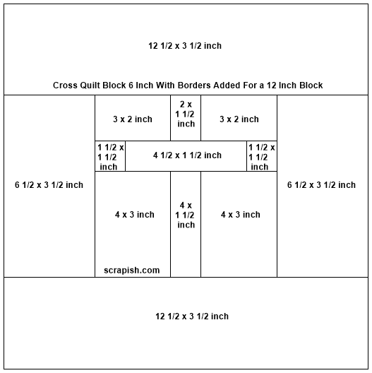 cross quilt block outline drawing 6 inch with borders cross quilt block outline drawing 6 inch with borders