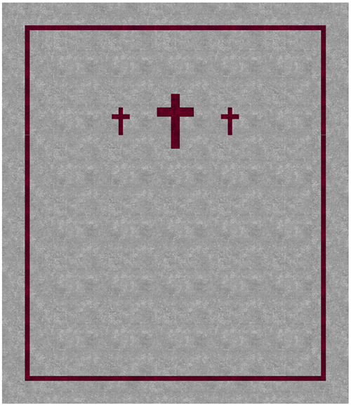 Picture of three 9 inch cat quilt blocks.