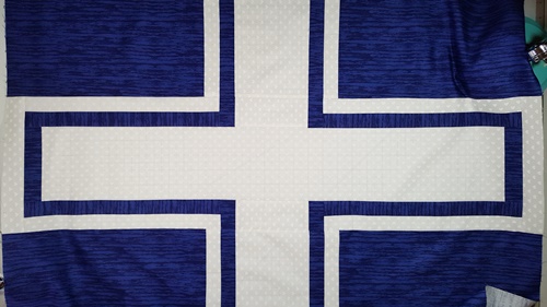 Center medallion seams stitched and matched.