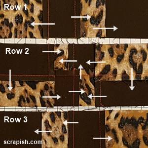 Disappearing 4 Patch Quilt Block Step 5a Pressing direction