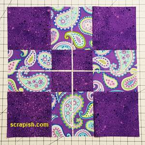 Disappearing Nine Patch Quilt Block Step 4