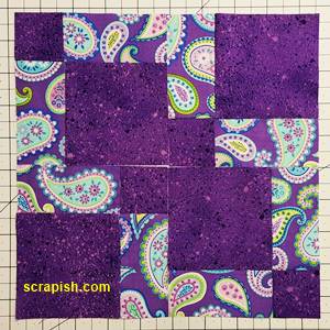 Disappearing Nine Patch Quilt Block Step 5 Layout 3