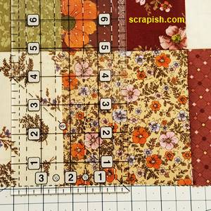 Disappearing Nine Patch Quilt Block Step 2 Using 9 Different Fabrics