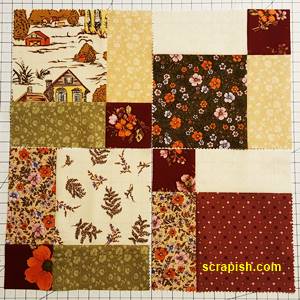 Disappearing Nine Patch Quilt Block Step 4 Layout 4