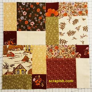Disappearing Nine Patch Quilt Block Step 4 Layout 5