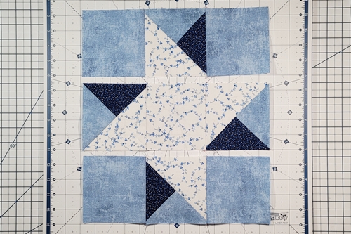Double Friendship Star Quilt Block Tutorial Step 11: stitch the units of row one together. Stitch the units of row two together. Stitch the units of row three together. Press the seams. Double Friendship Star Quilt Block Tutorial Step 11: stitch the units of row one together. Stitch the units of row two together. Stitch the units of row three together. Press the seams.