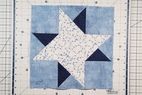 Double Friendship Star Quilt Block Tutorial Step 12: stitch row 1 to row 2. Stitch row 3 to row 2. Press the seam between rows 1 and 2 towards row 1; and between rows 2 and 3 towards row 3. Double Friendship Star Quilt Block Tutorial Step 12: stitch row 1 to row 2. Stitch row 3 to row 2. Press the seam between rows 1 and 2 towards row 1; and between rows 2 and 3 towards row 3.