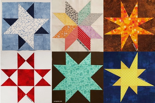 Easy Star Quilt Blocks in 12 Inch Size