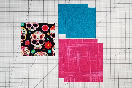 Step 2 Economy Quilt Block: Cut oversized squares for corner triangles. Step 2 Economy Quilt Block: Cut oversized squares for corner triangles.