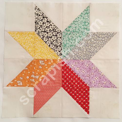 Easy Star Quilt Blocks in 12 Inch Size