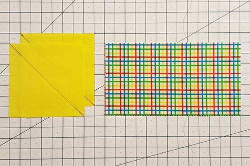 Step 1 Cut squares and rectangle to make the flying geese.