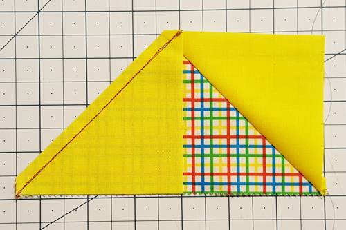 Step 8 After making the cut, orient the flying geese rectangle correctly.