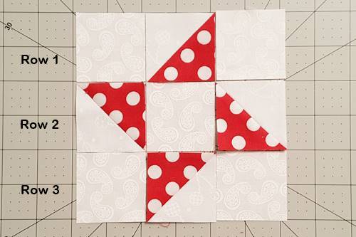 Step 3 friendship star quilt block pattern layout Step 3 friendship star quilt block pattern layout