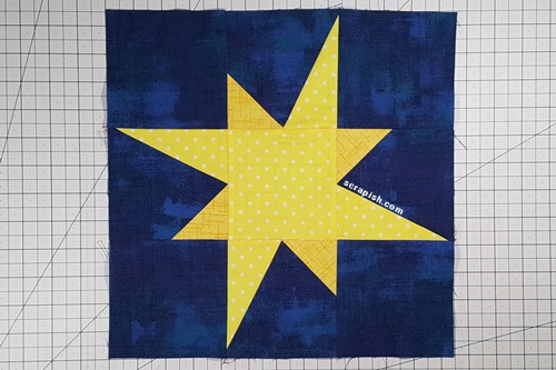 Step 6 Galaxy Star Quilt Block Variation Pattern: Stitch rows together. Step 6 Galaxy Star Quilt Block Variation Pattern: Stitch rows together.