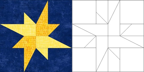 galaxy star quilt block traditional paper piecing