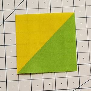 Half square triangle trimmed to size