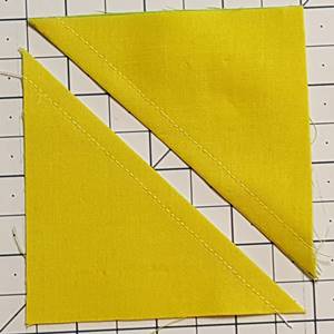 Half square triangles after cutting apart