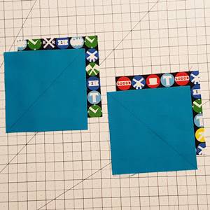 half square triangles using directional fabric