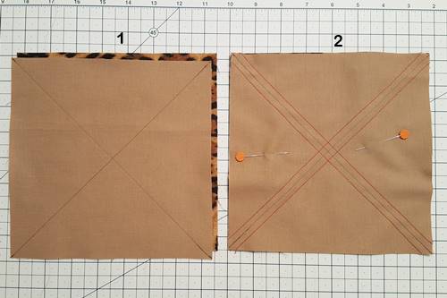 Steps 1 & 2 Making 8 Half Square Triangles At Once with no waste Steps 1 & 2 Making 8 Half Square Triangles At Once with no waste