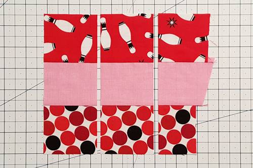 Step 2 Heart Quilt Block Pattern: Make Strip Sets. Step 2 Heart Quilt Block Pattern: Make Strip Sets.