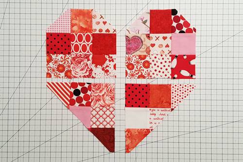Step 6 Heart Quilt Block Pattern: Heart Shape Revealed. Step 6 Heart Quilt Block Pattern: Heart Shape Revealed.