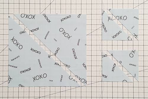 Step 7 Heart Quilt Block Pattern: Cut Background Squares. Step 7 Heart Quilt Block Pattern: Cut Background Squares.