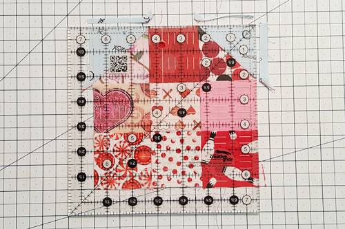 Step 9 Heart Quilt Block Pattern: Square Up Heart Quilt Block. Step 9 Heart Quilt Block Pattern: Square Up Heart Quilt Block.