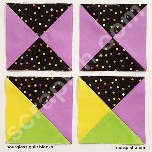 Hourglass Quilt Block Chart