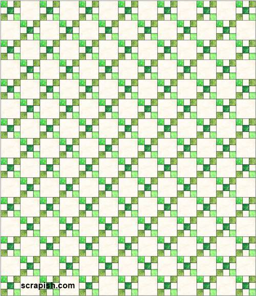 "Easy Single Irish Chain" is a Free St. Patrick's Day Quilt Pattern designed by Wanda Epps from Scrapish.com!