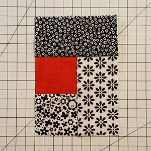 Log Cabin Quilt Block Step 4e Log Cabin Quilt Block Step 4e