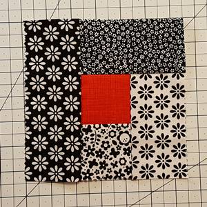 Log Cabin Quilt Block Step 4g Log Cabin Quilt Block Step 4g