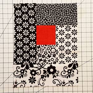 Log Cabin Quilt Block Step 5a Log Cabin Quilt Block Step 5a