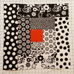 Log Cabin Quilt Block Steps 5b - d Log Cabin Quilt Block Steps 5b - d