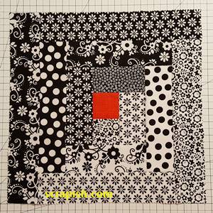 Log Cabin Quilt Block Step 6 Log Cabin Quilt Block Step 6