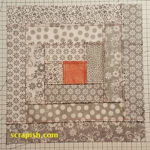 Backside of Log Cabin Quilt Block Backside of Log Cabin Quilt Block