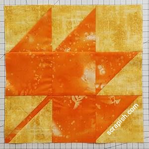 Step 3c Maple Leaf Quilt Pattern: Stitch Rows Together.