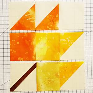 maple leaf quilt block pattern Step 5c, d maple leaf quilt block pattern Step 5c, d