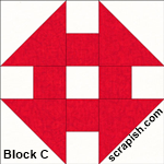 monkey wrench quilt block C